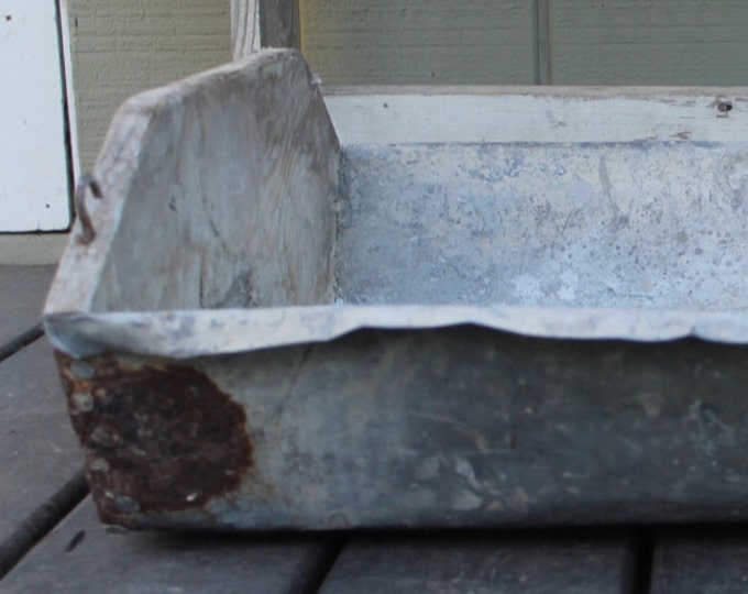 Vintage Rustic Old Mason's Trough // Galvanized Zinc and Etsy