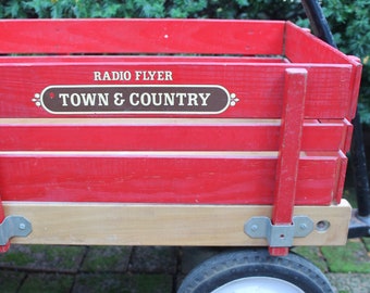 mini radio flyer wagon with wooden sides