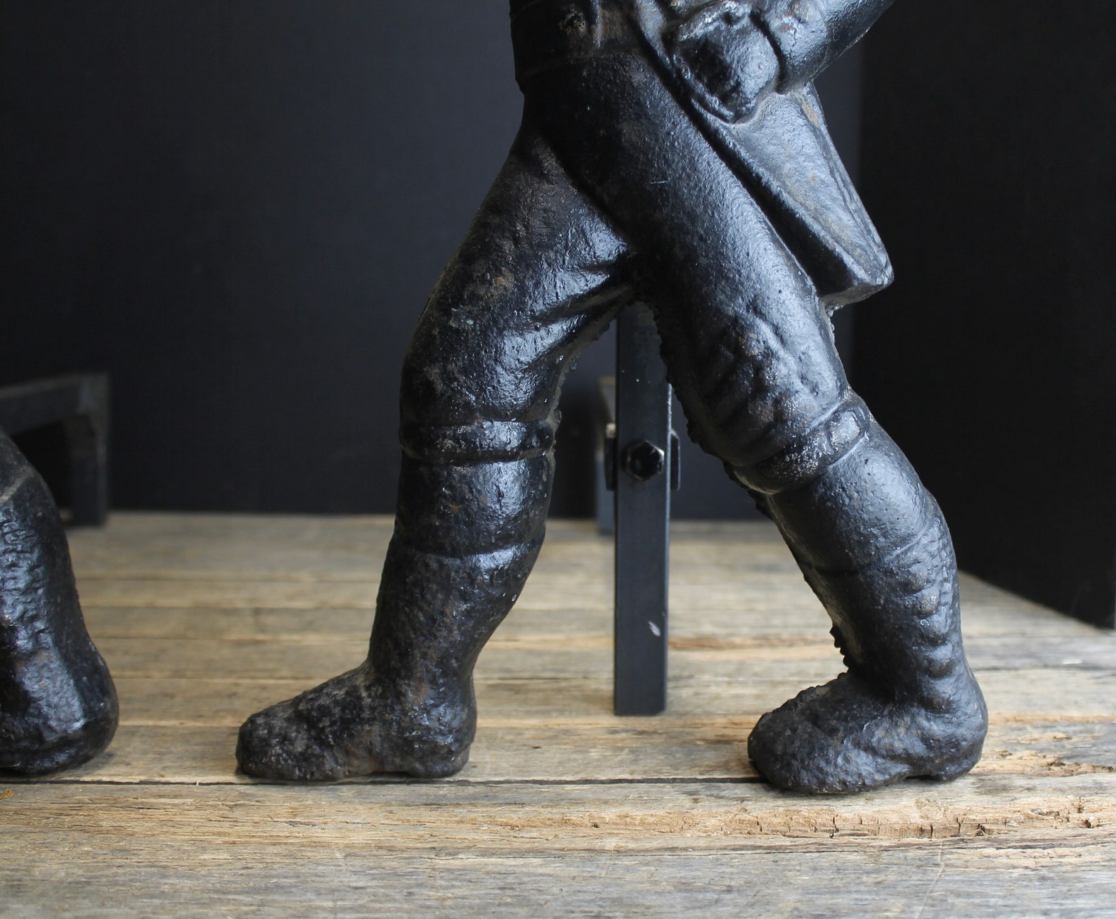 Antique Hessian Soldier Andirons // Fireplace Accessories // Etsy