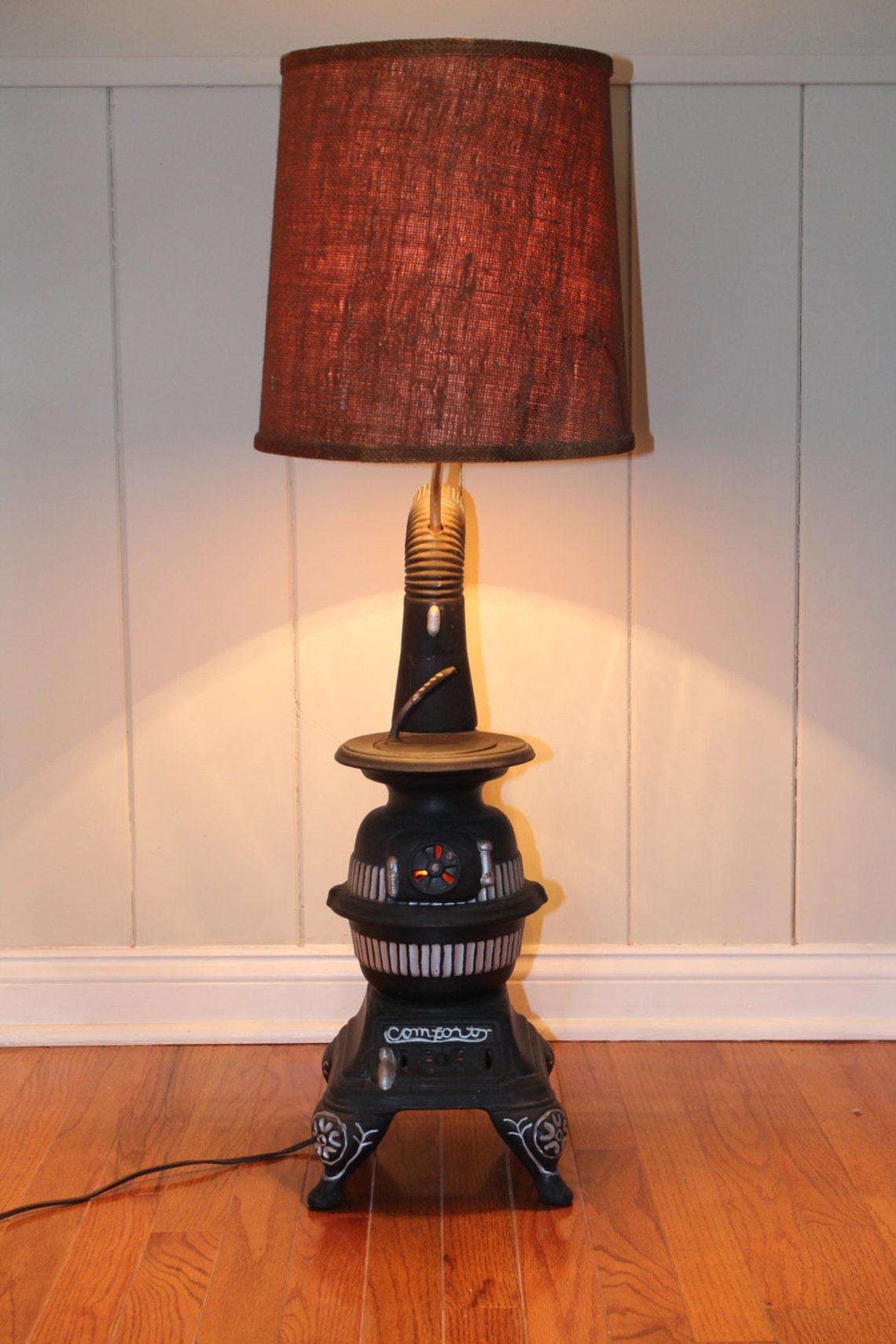 Vintage Arnel's Comfort Pot Belly Stove Ceramic Lamp // 3 Etsy