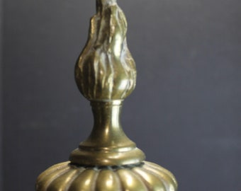 Vintage Solid Brass Andirons  Elegant Flame Finial Fireplace Andirons  Fireplace Accessories