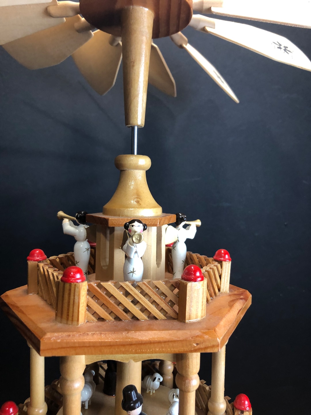 Vintage 3 Tierd Wood Christmas Carousel Candle Carousel Etsy