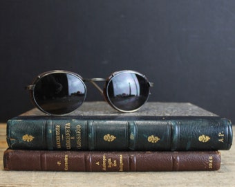 Vintage Metal Rimmed Sunglasses  Round  Not Prescription