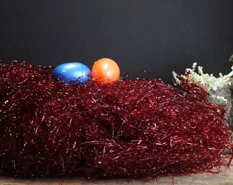 Vintage Dark Red Easter Grass New Old Stock