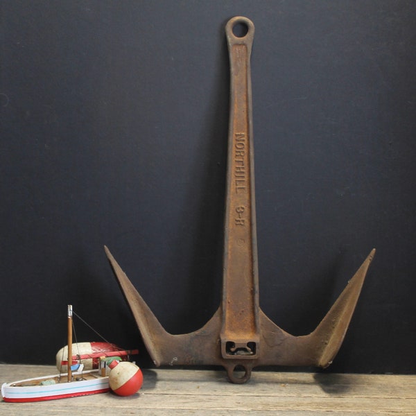 Vintage Northill 3-R Marine Boat Anchor Rusty Anchor  Nautical Decor  Fisherman Gift