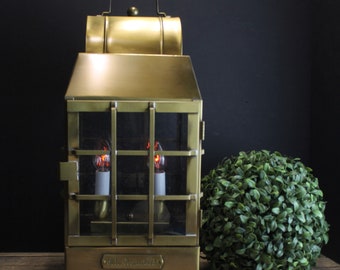 Vintage Lantern Style Post Light Fixture Cottage Light NOS  Norwell Mfg. Co Antique Brass
