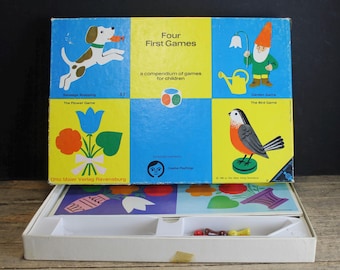 Vintage 1966 Ravensburg Four First Games Set – Made in West Germany Children's Board Game