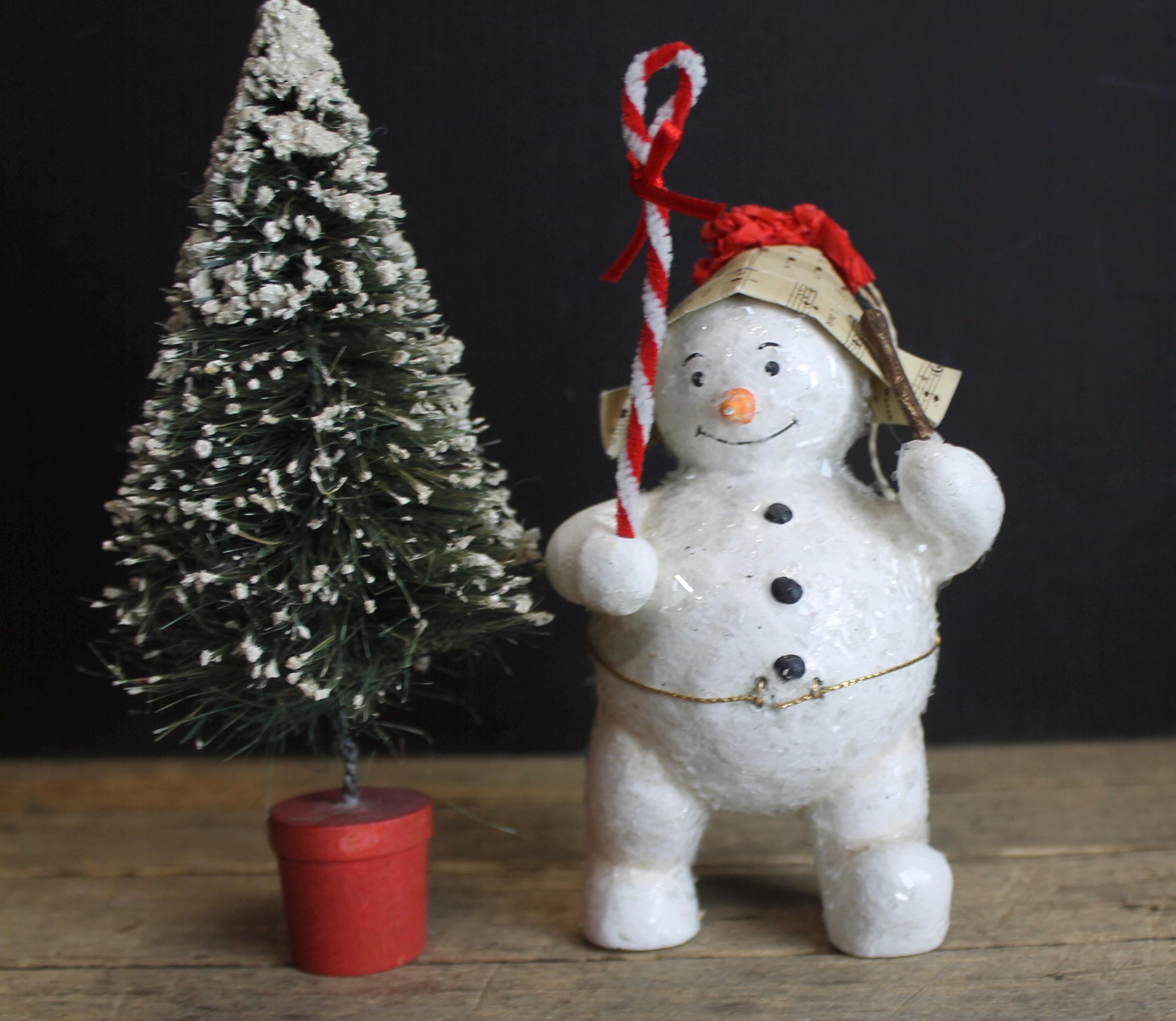 Buy Vintage Glittered Happy Snowman Ornament 6