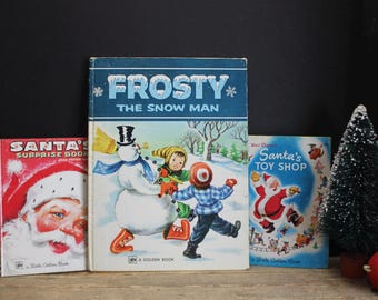 Vintage 1950 Santa's Toy Shop, Frosty the Snowman and Santa's Surprise