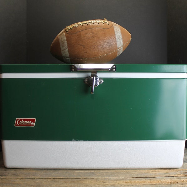 Reserved for Jennifer Vintage 1983 Green Metal Coleman Cooler // With Handles // Ice Chest