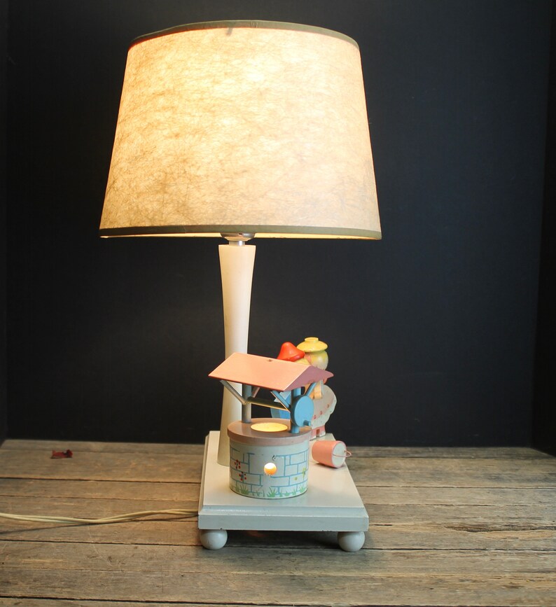 Vintage Wood Nursery Rhyme Lamp // Jack and Jill Went up the Etsy