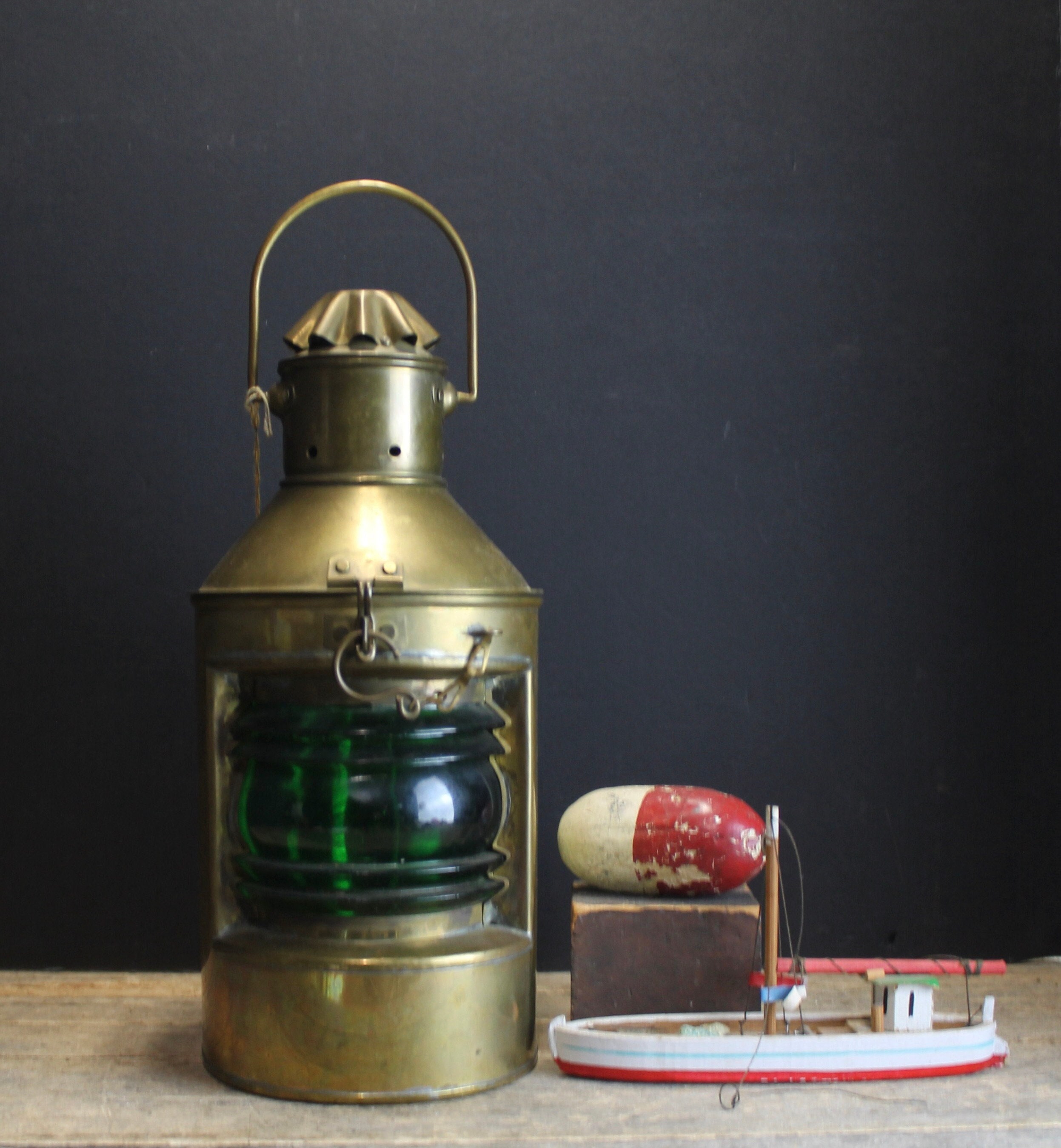 Lampe à Pétrole En Laiton Style Ancien - Lanterne Nautique Décoration Maritime, Finition Laiton Vieilli