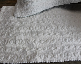Vintage Hand  Knitted White Cotton  Place Mats
