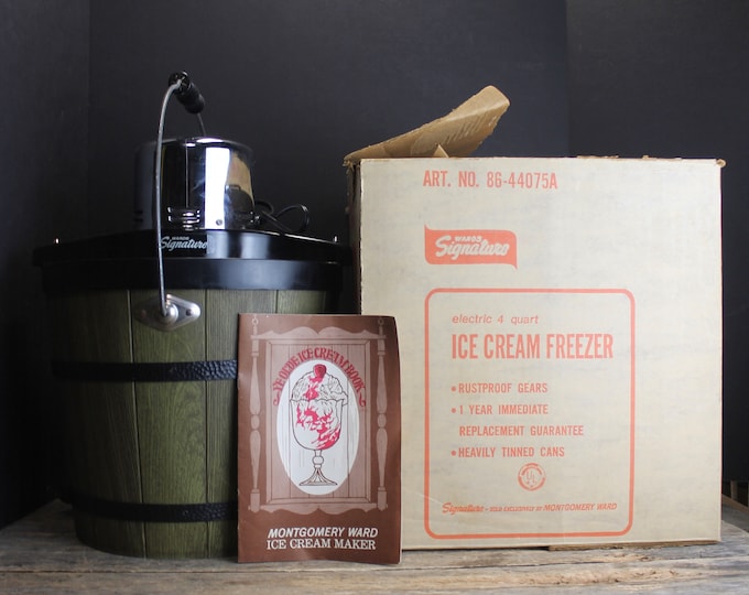 Vintage Montgomery Wards Signature Ice Cream Maker Electric Ice Cream Maker Working 4 Quarts Etsy