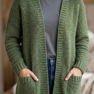 Anfänger häkeln Strickjacke Muster PDF | Einfacher übergroßer Raglan-Cardigan | Schritt-für-Schritt-Anleitung | XS–5XL