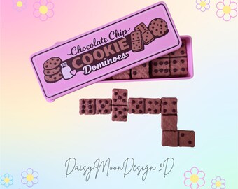 Chocolate Chip Cookie Dominoes Game Set l 3D Printed