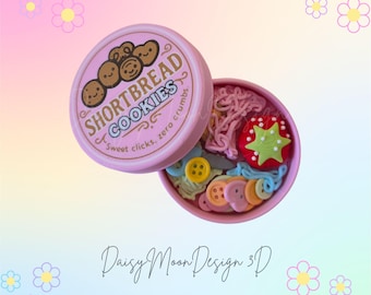 Boîte à biscuits sablés édition couture Fidget Clicker | Imprimé en 3D