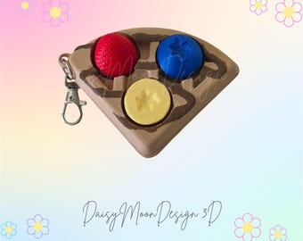 Gaufre pour petit-déjeuner avec garniture aux fruits Fidget Clicker | Imprimé en 3D