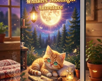 Whiskers Moonlight Adventure Storybook, Orange Kitten Bedtime Tale (PDF)