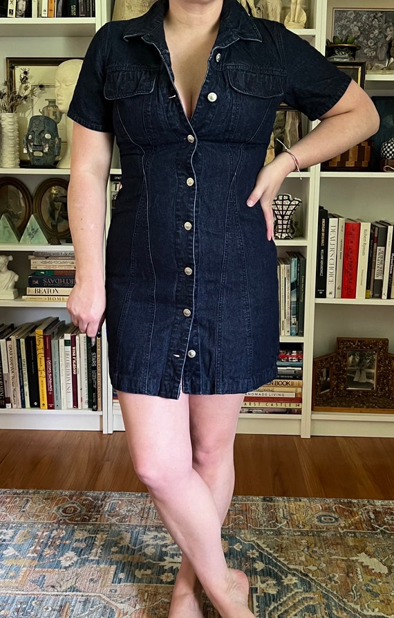 Vintage Y2K Denim Button Down Dress