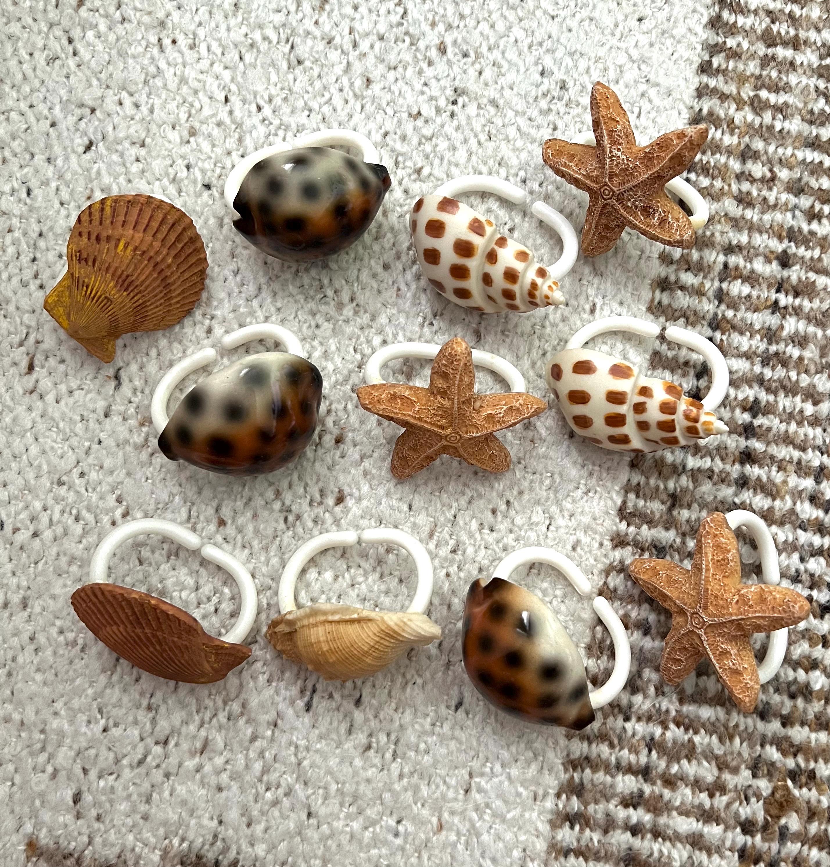 thumbnail image 2 of 12PCS Beach Shower Curtain Hooks, Anti Rust Resin Starfish Shell 2 of 10