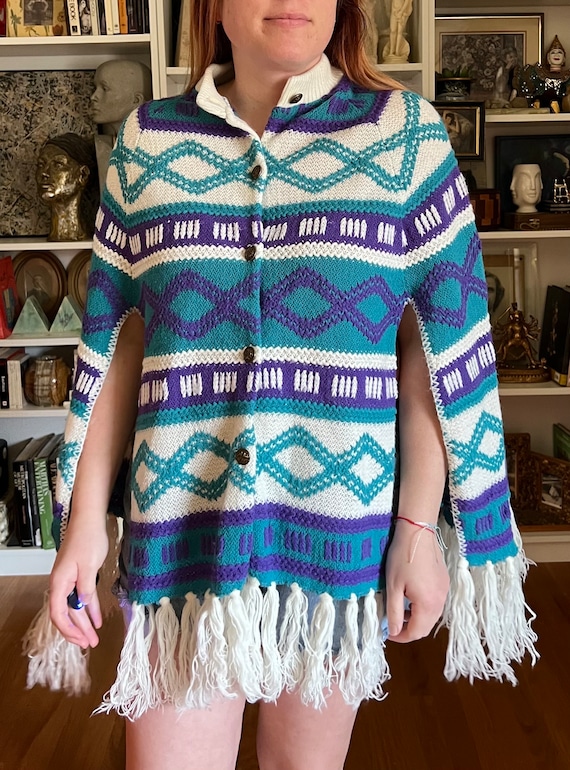 Vintage 1970s Sweater Poncho