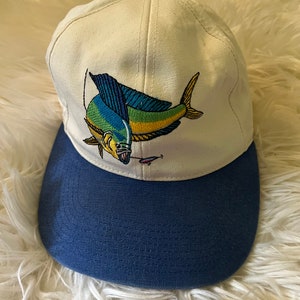 Vintage Embroidered Fish Baseball Hat 
