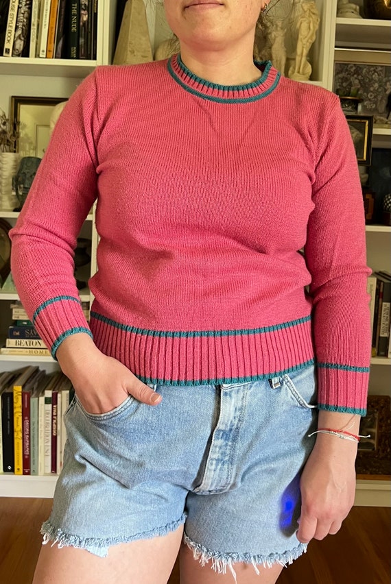 Vintage 1980s Joan Harper Bubblegum Pink Turquoise