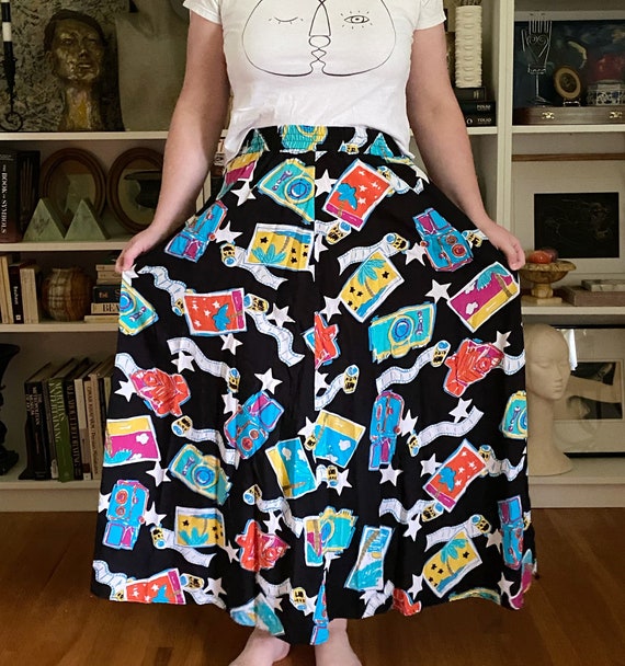 Vintage 1980s Beach Vacation Novelty Midi Skirt - image 6