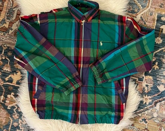 Vintage Ralph Lauren Plaid Harrington Jacket - Etsy