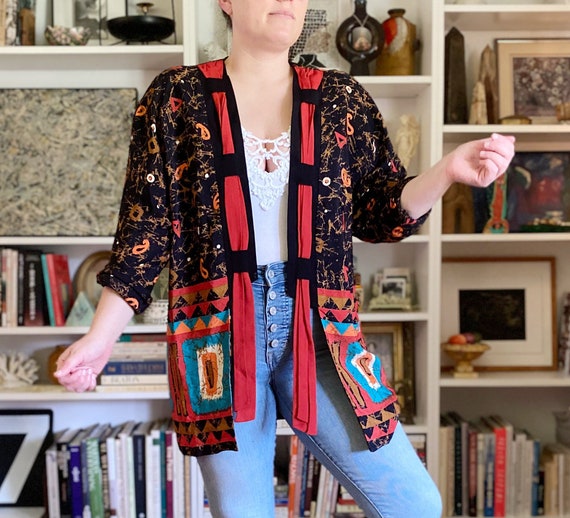 Vintage 1990s Southwestern Blazer Kimono