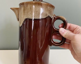 Vintage Ceramic Brown Drip Glaze Pot