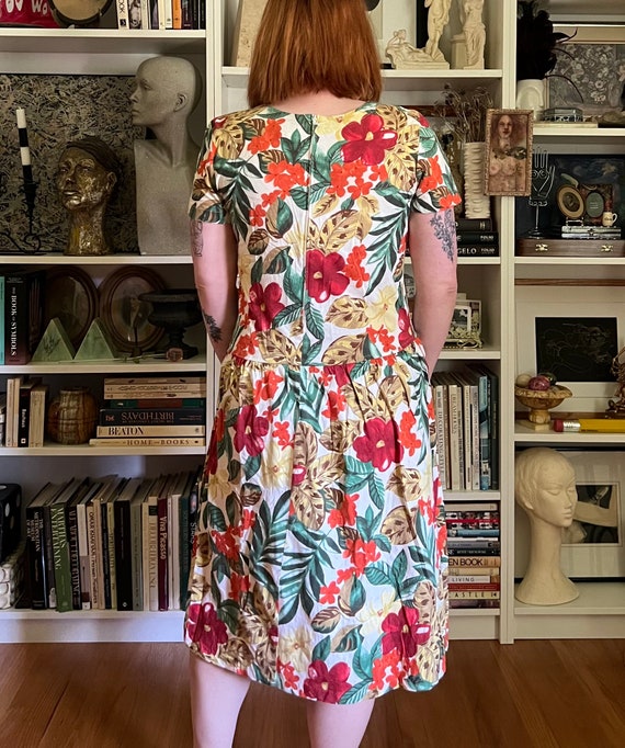 Vintage 1980s Young Hawaii Tropical Midi Dress - image 8