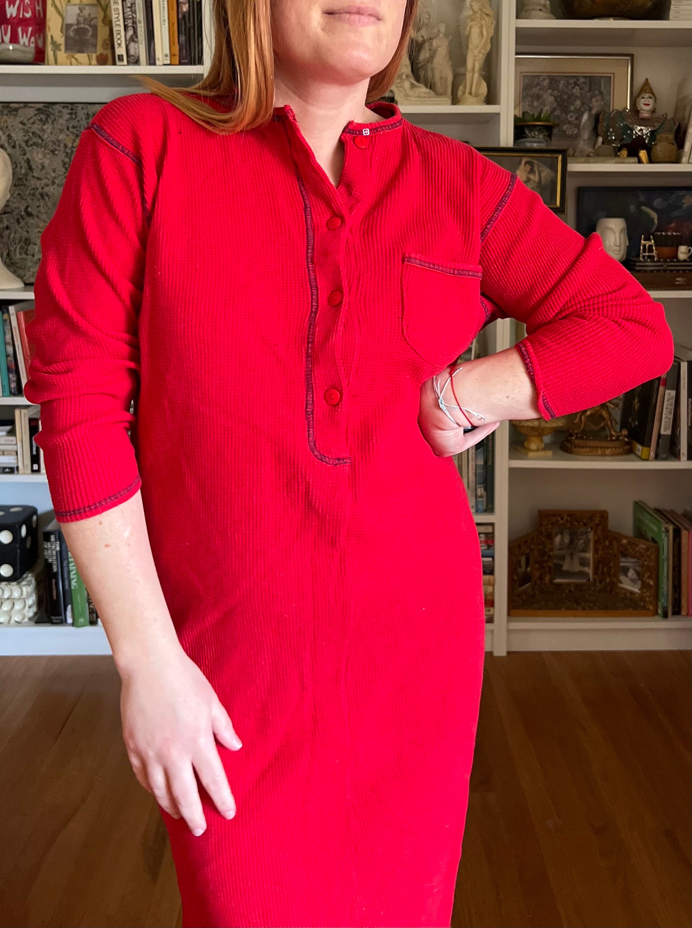 Waffle Knit Long Nightgown - Etsy