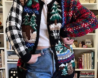 Vintage 1990s Outdoors Knit Sweater Cardigan