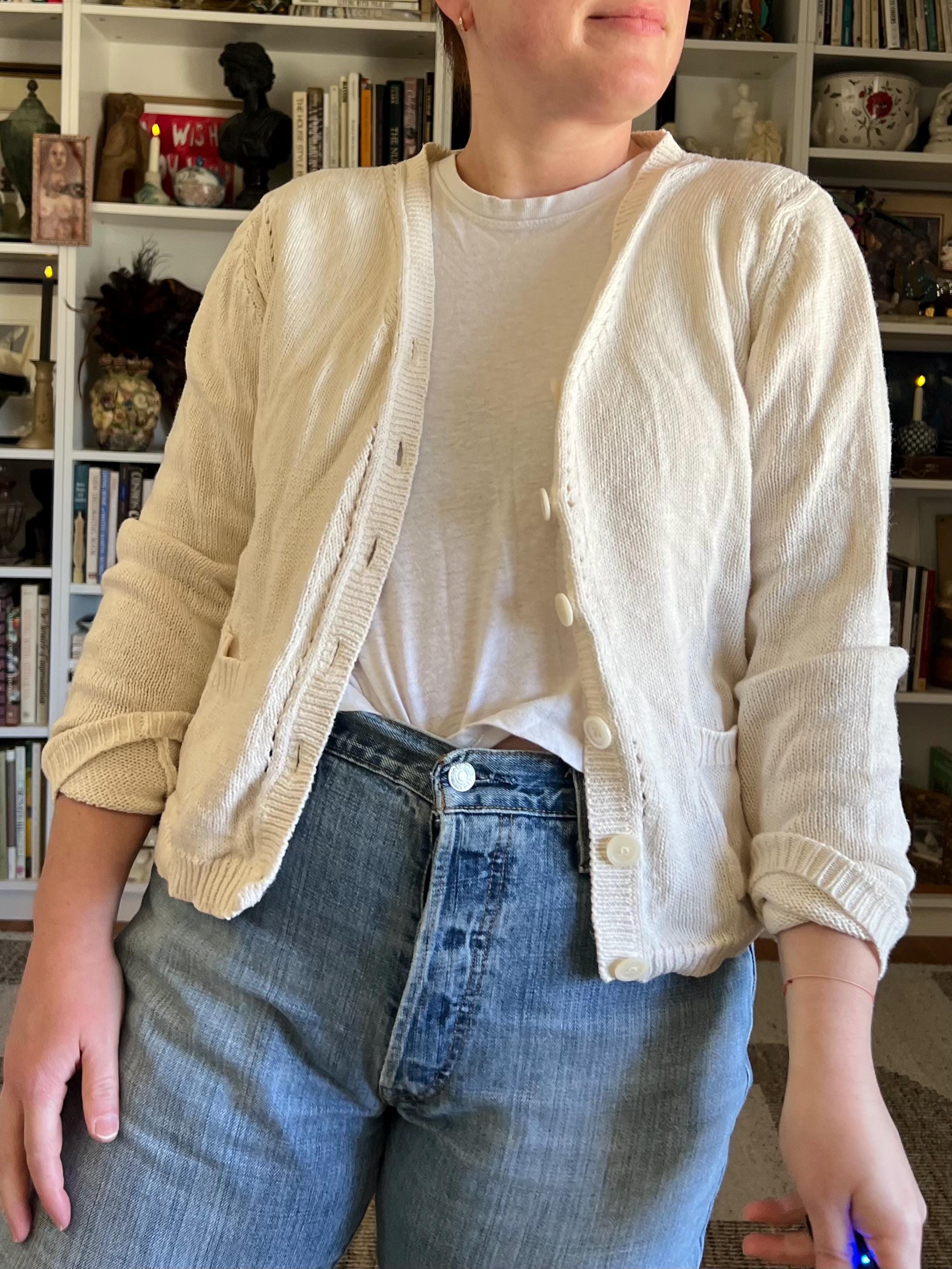 Cardigan Noir Et Blanc Christopher Banks – Taille L, Occasion En Très Bon état