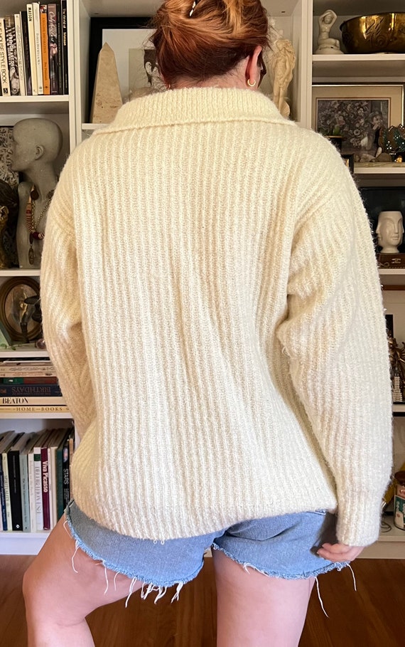 Vintage Ivory Collared Sweater - image 7