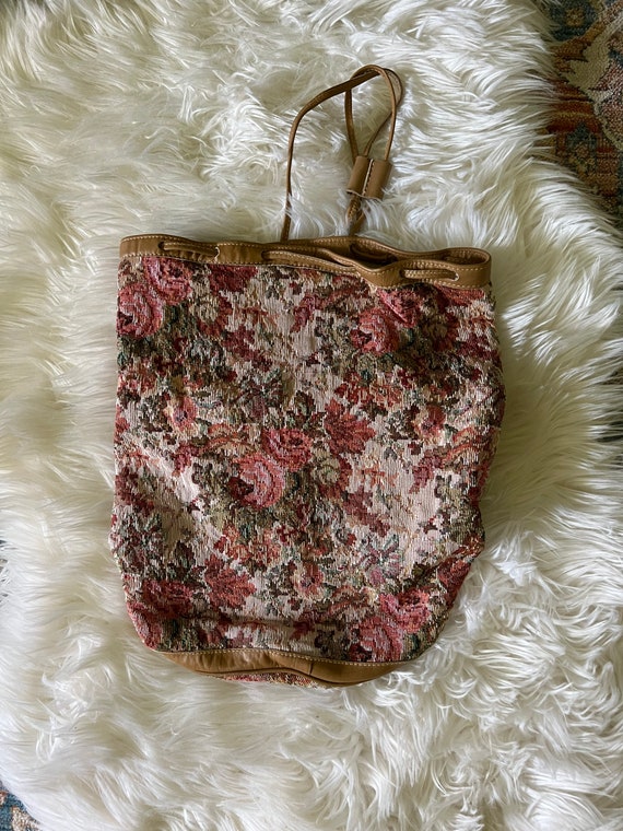 Vintage 1990s Passports Pier One Floral Backpack P