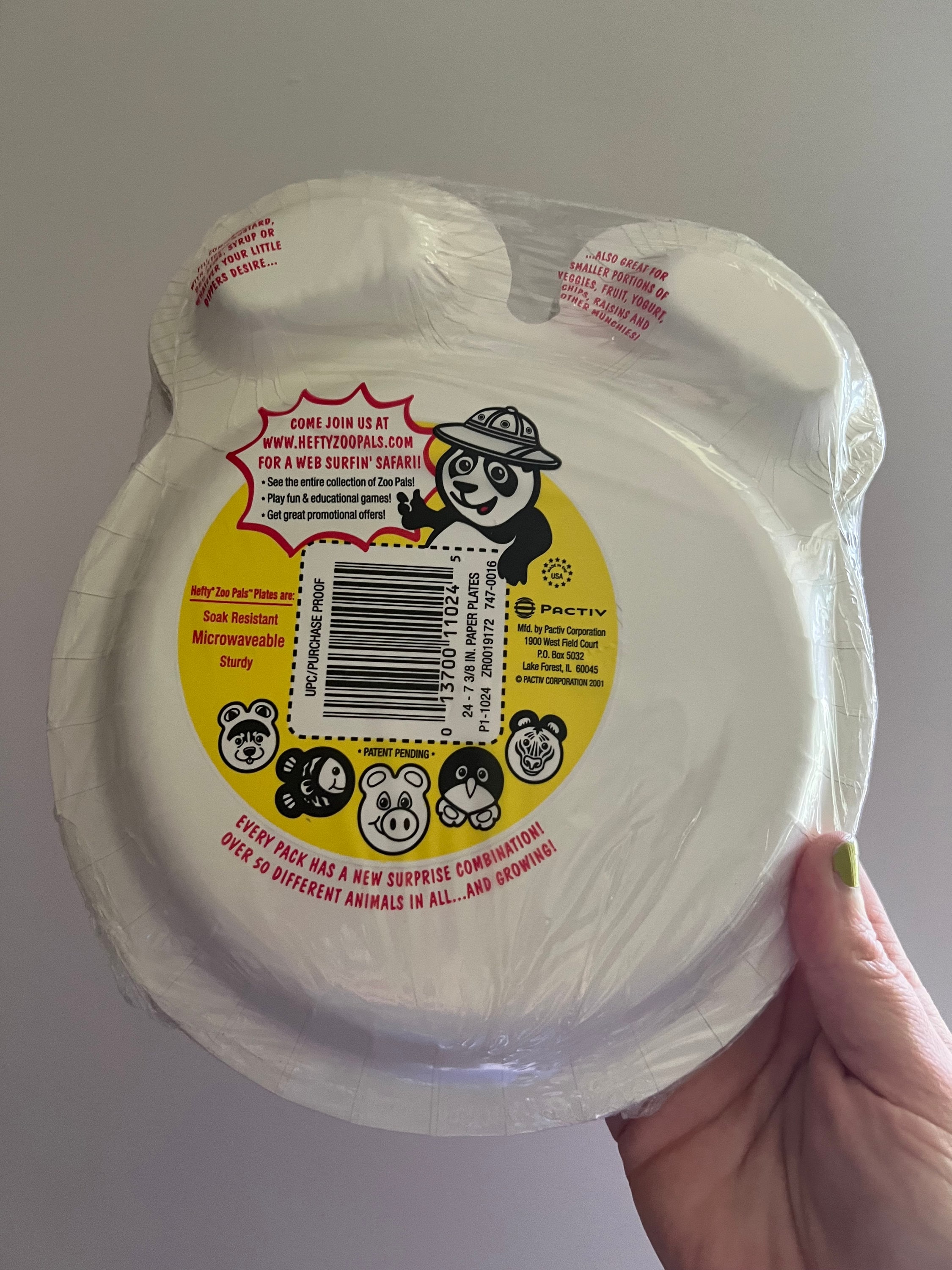 NEW Hefty ZOO PALS Paper Plates 24 Pack Assorted SEALED 2001 FIRST EVER  PRINT! 13700110245