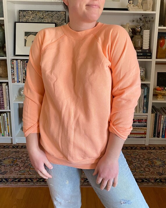 Vintage 1980s Pink Peach Worn Sweatshirt