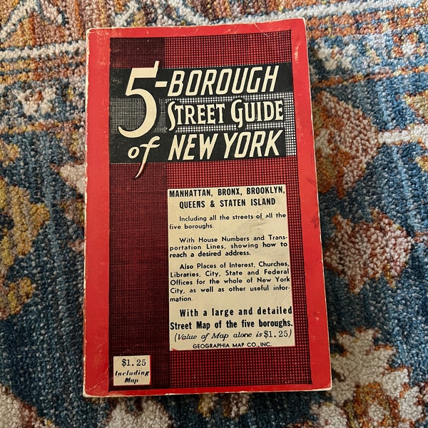 Vintage 1965 5-Borough Street Guide of New York / Paperback Book