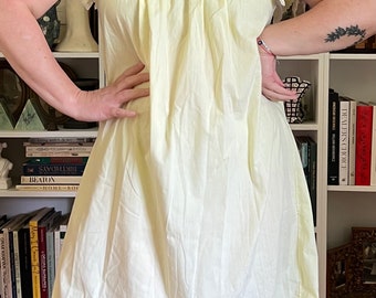 Vintage 1980s Yellow and Lace Lingerie Nightgown Dress