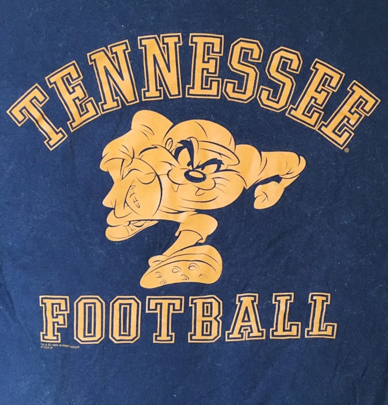 Warner Brothers Taz Novelty Shirt Vintage Navy 1998 Tennessee Volunteers Football Tshirt