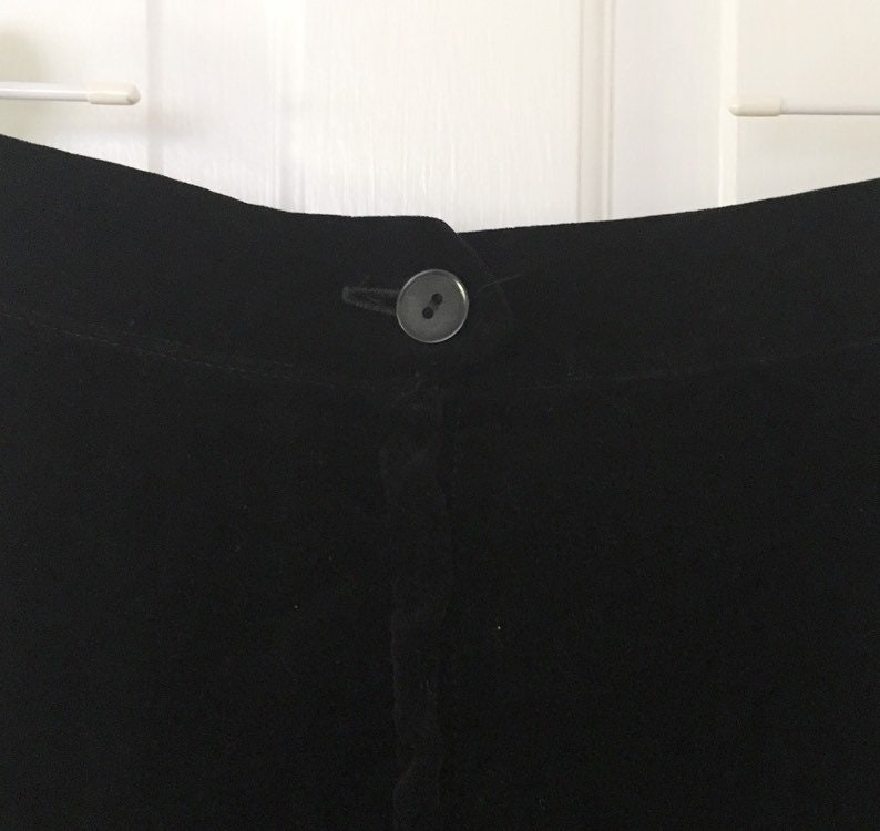 Vintage Mid Century Black Velvet Skirt Mod Retro Full Circle Skirt