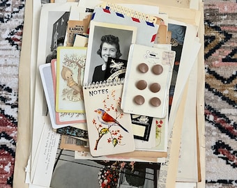 Vintage Ephemera Pack: 50+ Piece Paper Craft Kit for Junk Journals