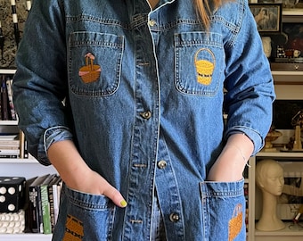 Vintage 1990s Baskets Denim Chore Jacket