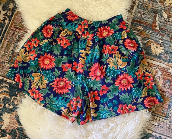 Vintage 1990s Blue Floral Shorts - image 2