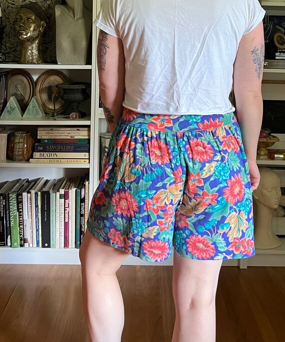 Vintage 1990s Blue Floral Shorts - image 6