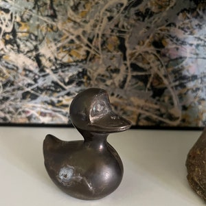 Vintage Brass Duck Figurine image 1