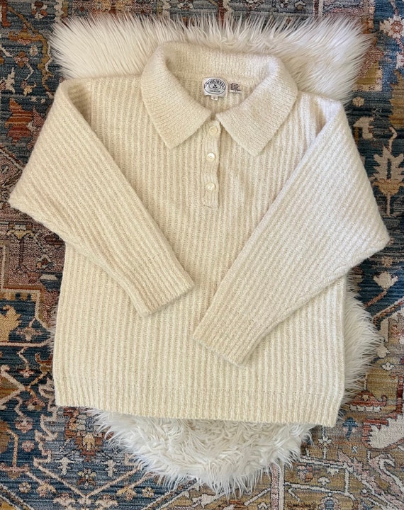 Vintage Ivory Collared Sweater - image 2